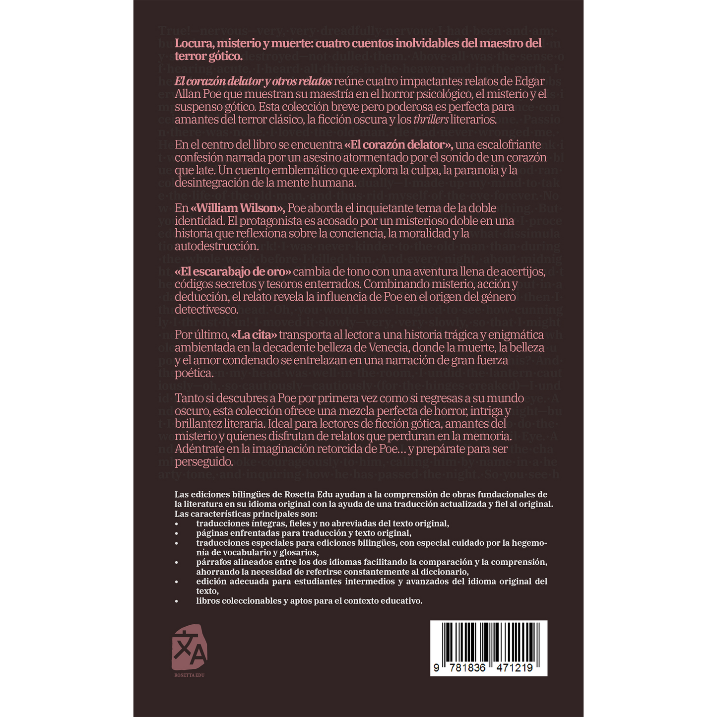 El corazón delator y otros relatos - The Tell-tale Heart and Other Stories | Libro en tapa dura bilingüe - Español / Inglés