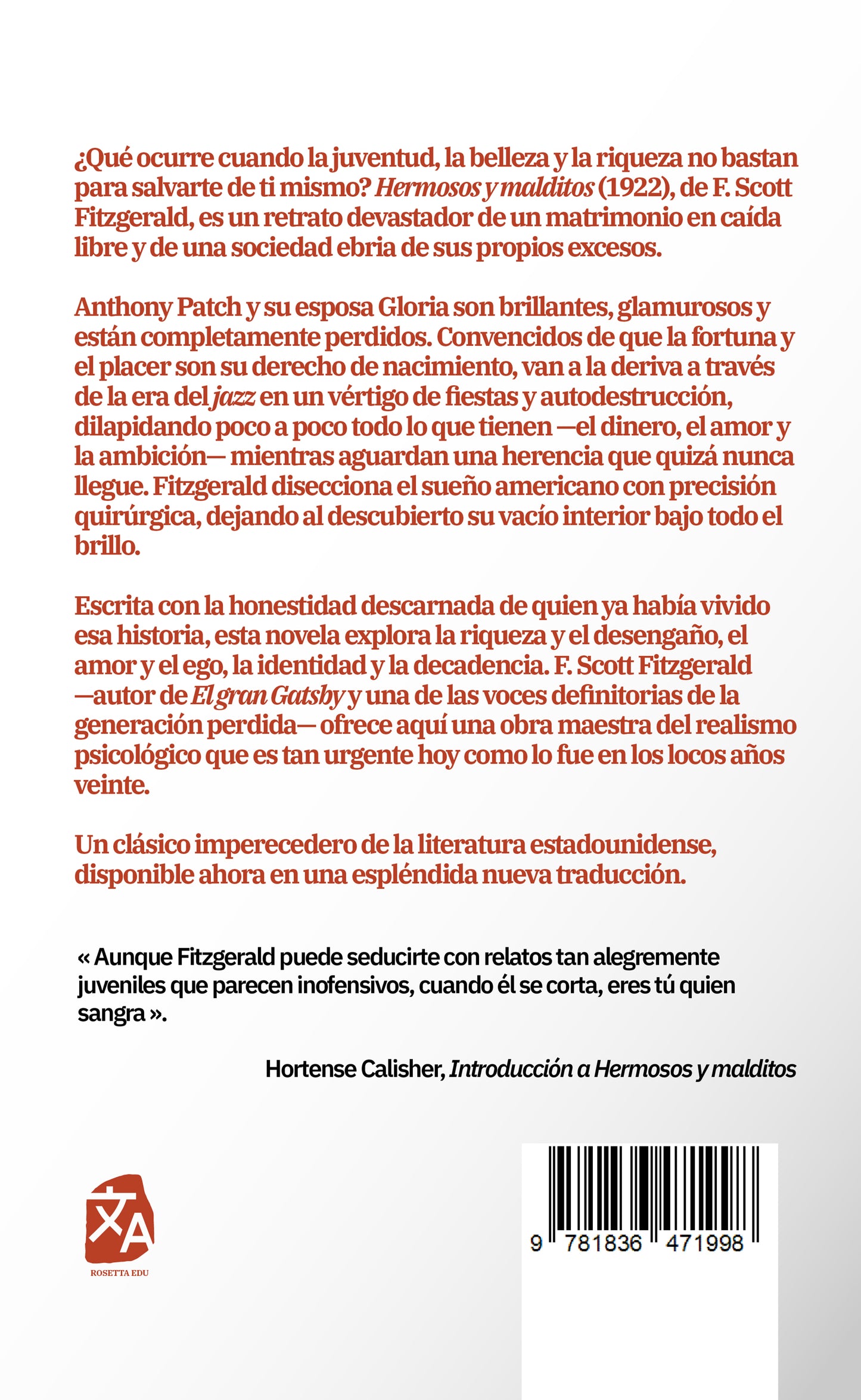 Hermosos y malditos | Libro en tapa dura
