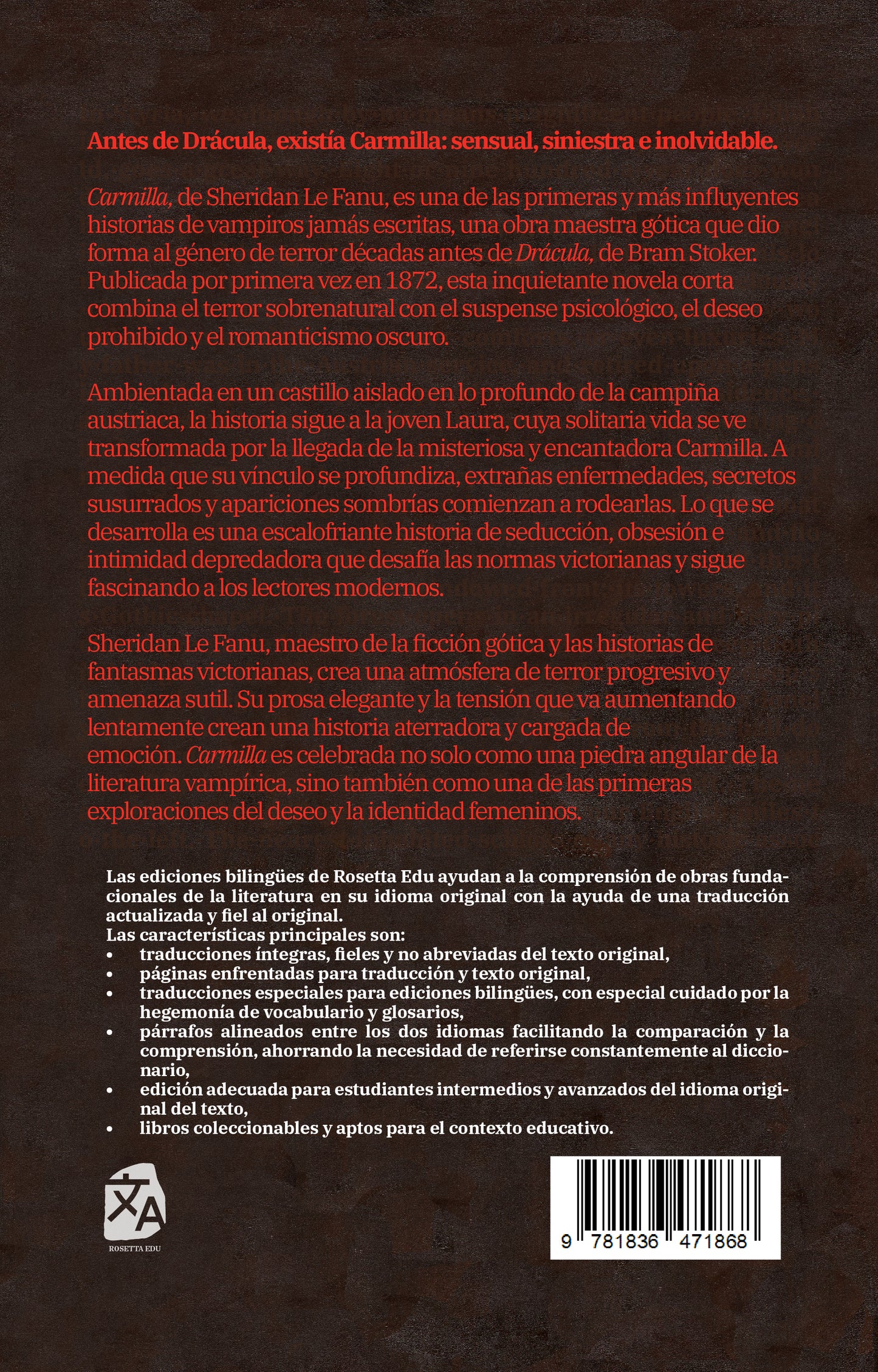 Carmilla - Carmilla | Libro en tapa dura bilingüe - Español / Inglés