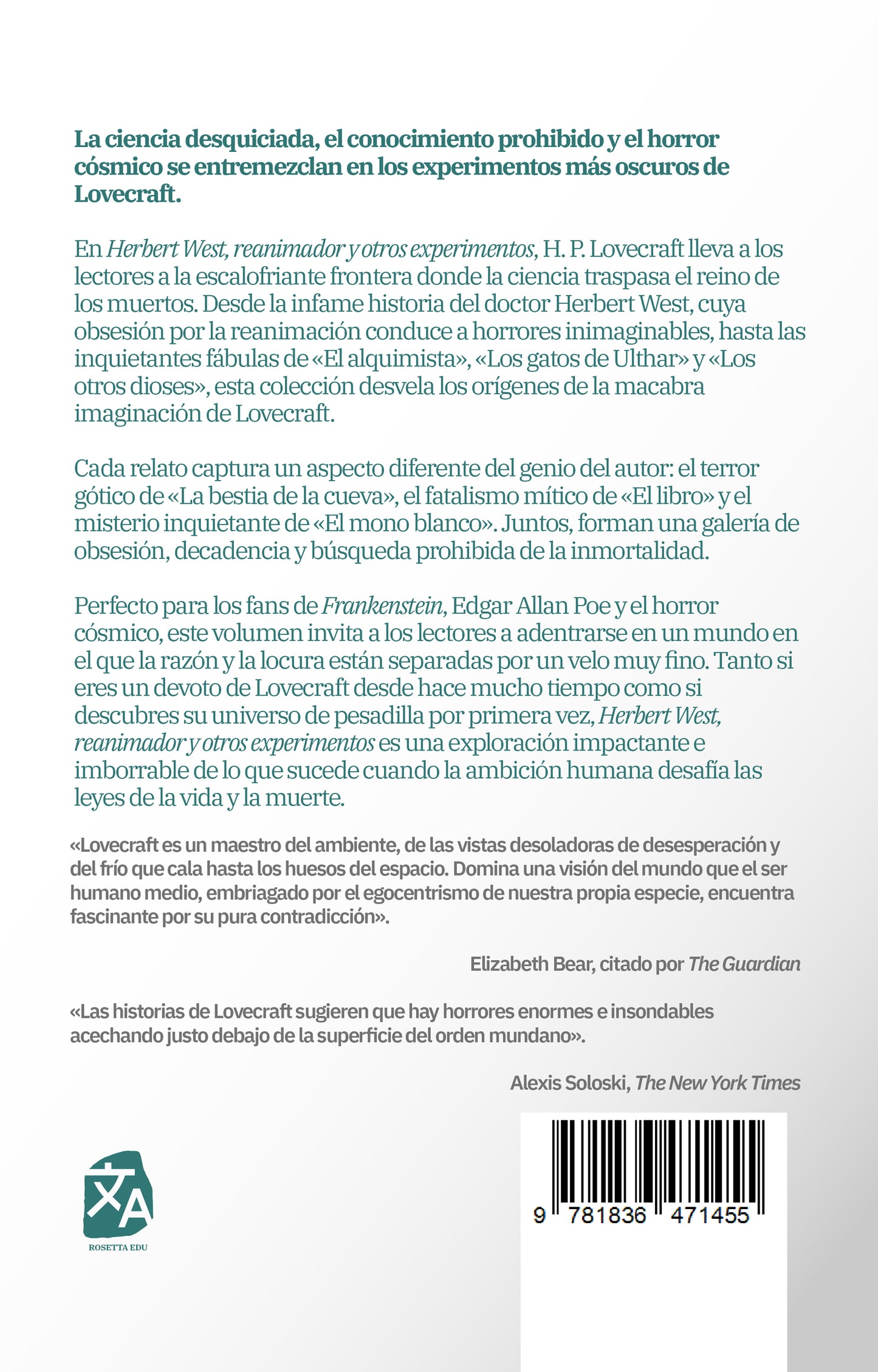 Herbert West, reanimador y otros experimentos | Libro en tapa dura