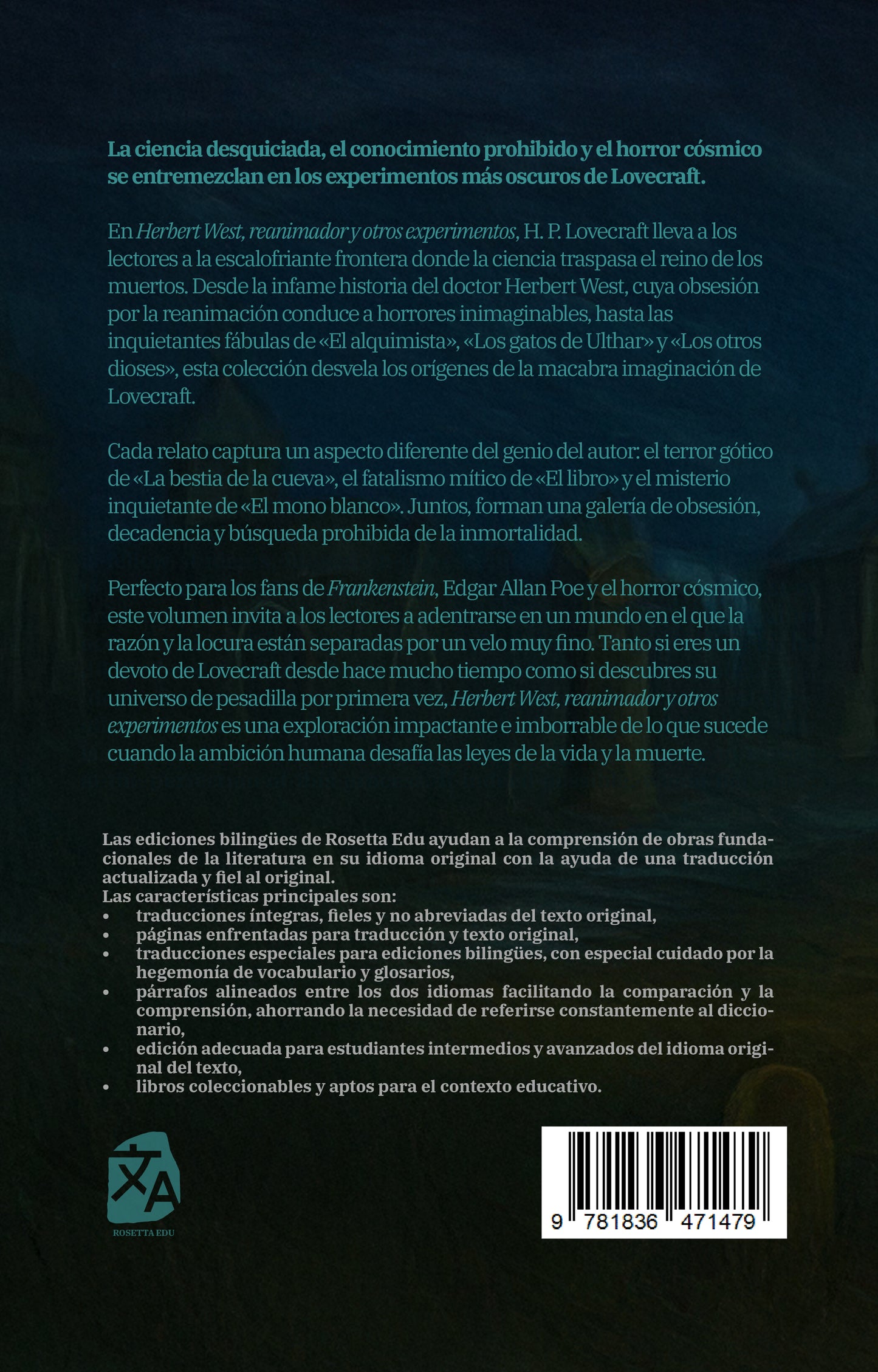 Herbert West, reanimador y otros experimentos - Herbert West: Reanimator and Other Experiments | Libro en tapa dura bilingüe - Español / Inglés