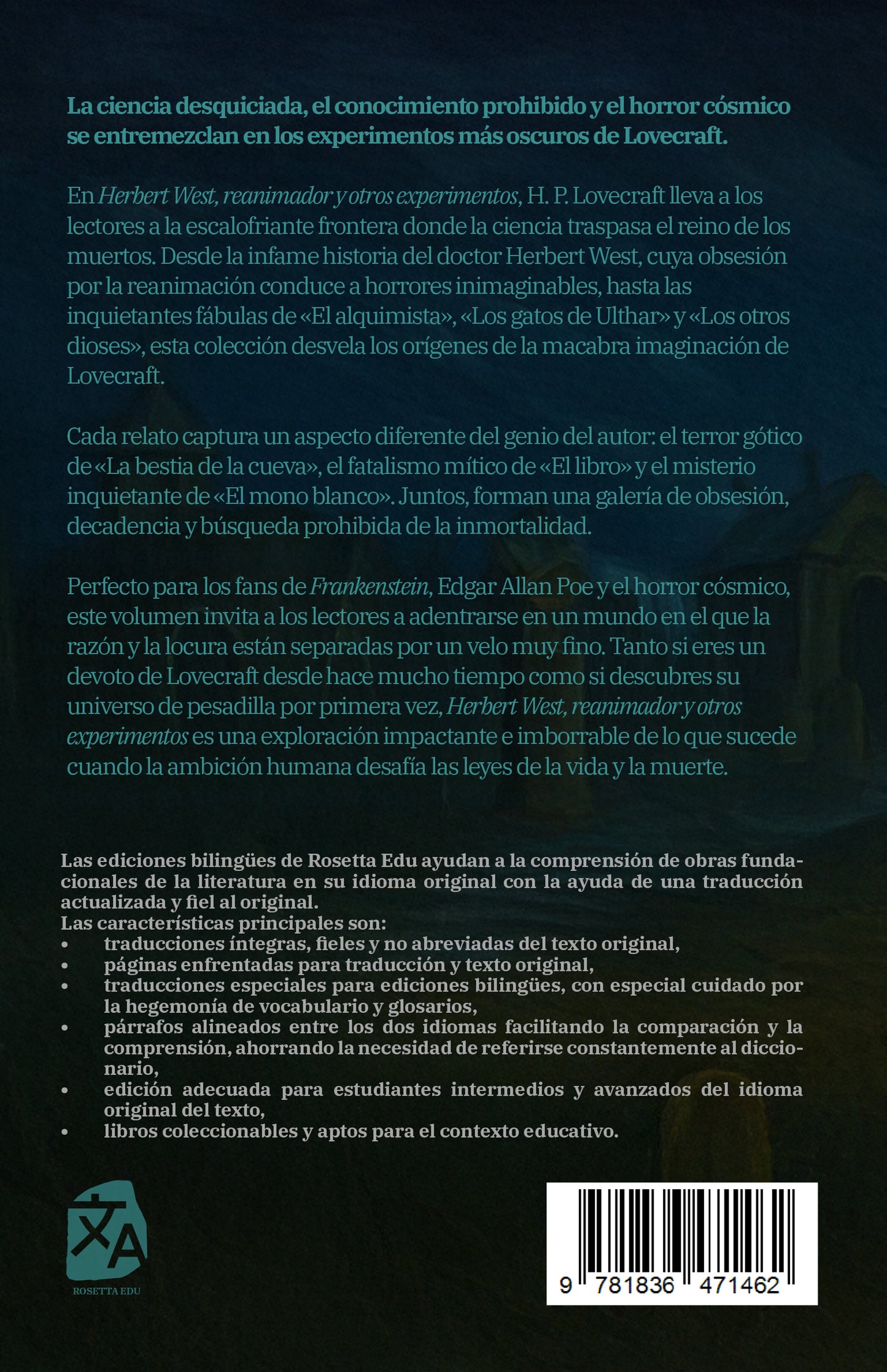 Herbert West, reanimador y otros experimentos - Herbert West: Reanimator and Other Experiments | Libro bilingüe - Español / Inglés