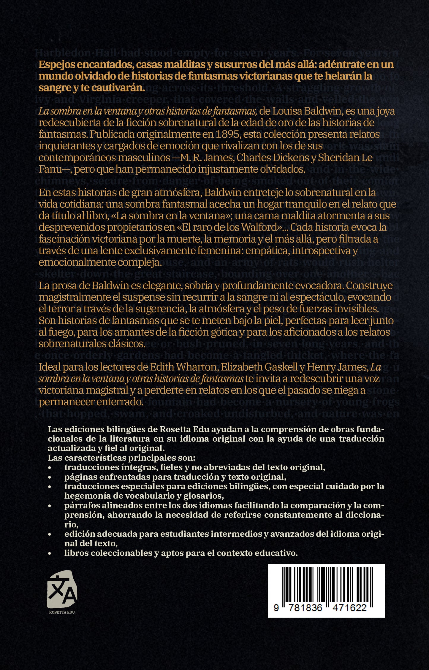 La sombra en la ventana y otras historias de fantasmas - The Shadow on the Blind and Other Ghost Stories | Libro en tapa dura bilingüe - Español / Inglés