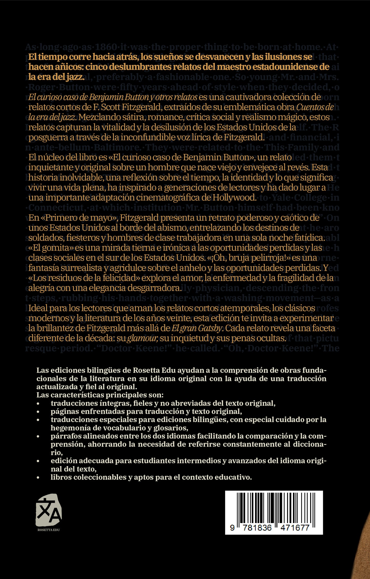 El curioso caso de Benjamin Button y otros relatos - The Curious Case of Benjamin Button and Other Stories | Libro en tapa dura bilingüe - Español / Inglés