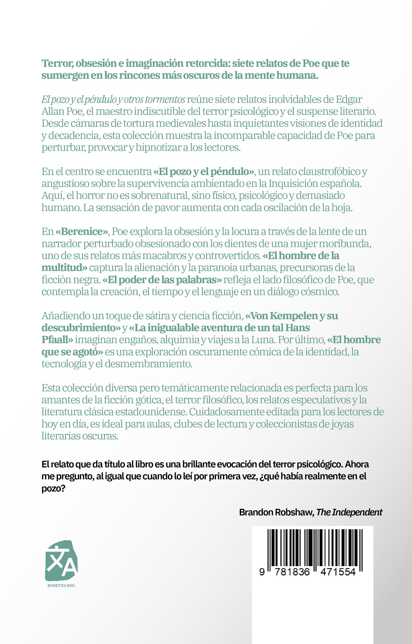 El pozo y el péndulo y otros tormentos | Libro en tapa dura