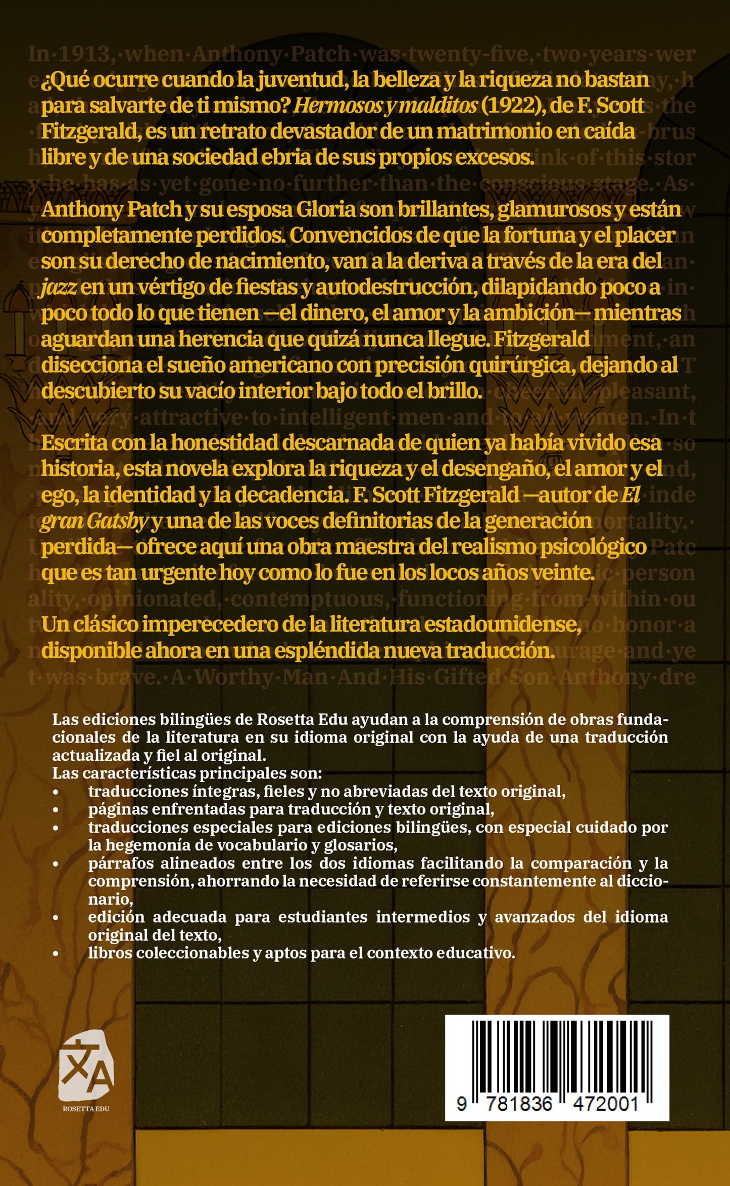 Hermosos y malditos - The Beautiful and Damned | Libro bilingüe - Español / Inglés