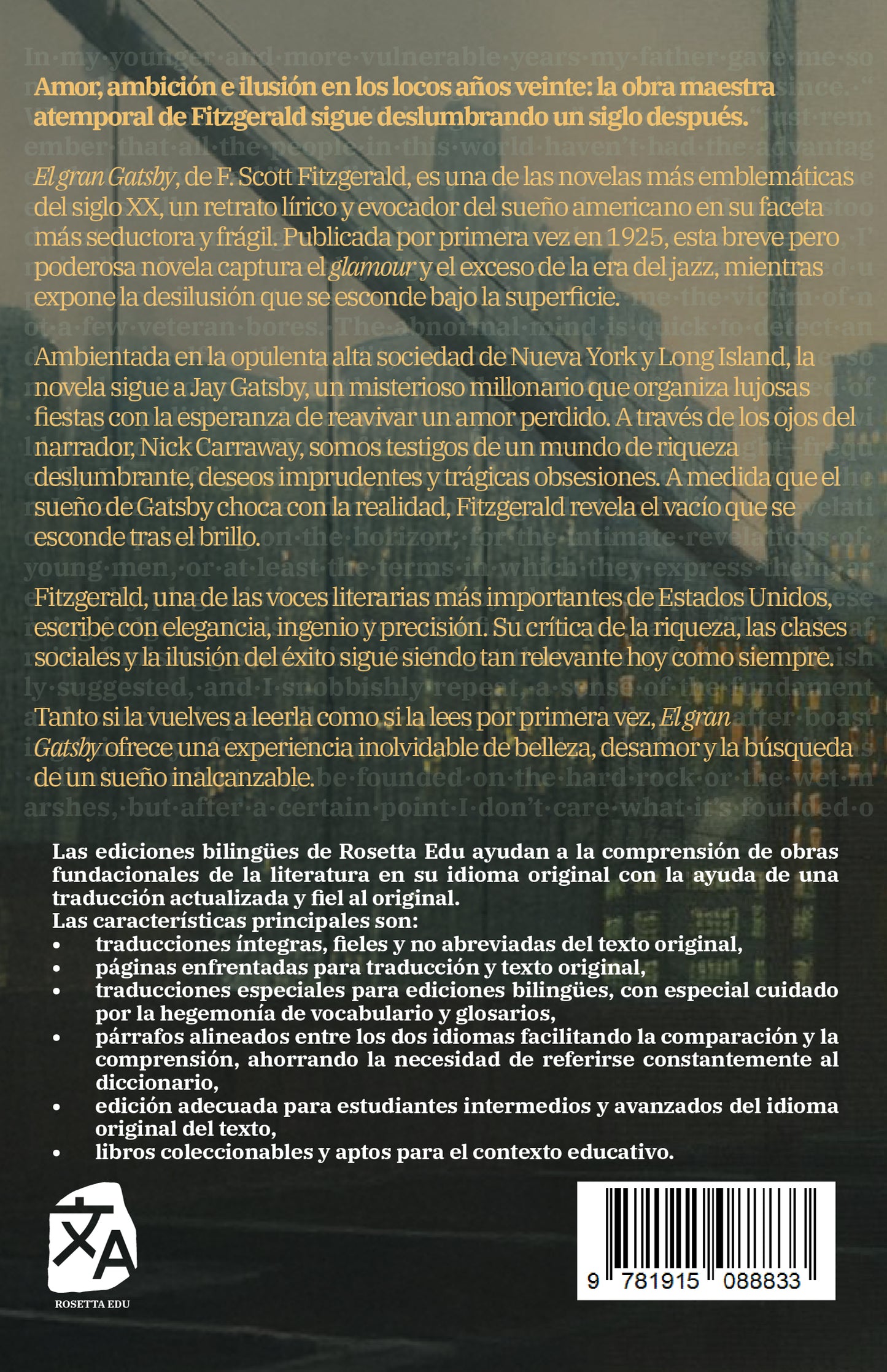 El gran Gatsby - The Great Gatsby | Libro bilingüe - Español / Inglés