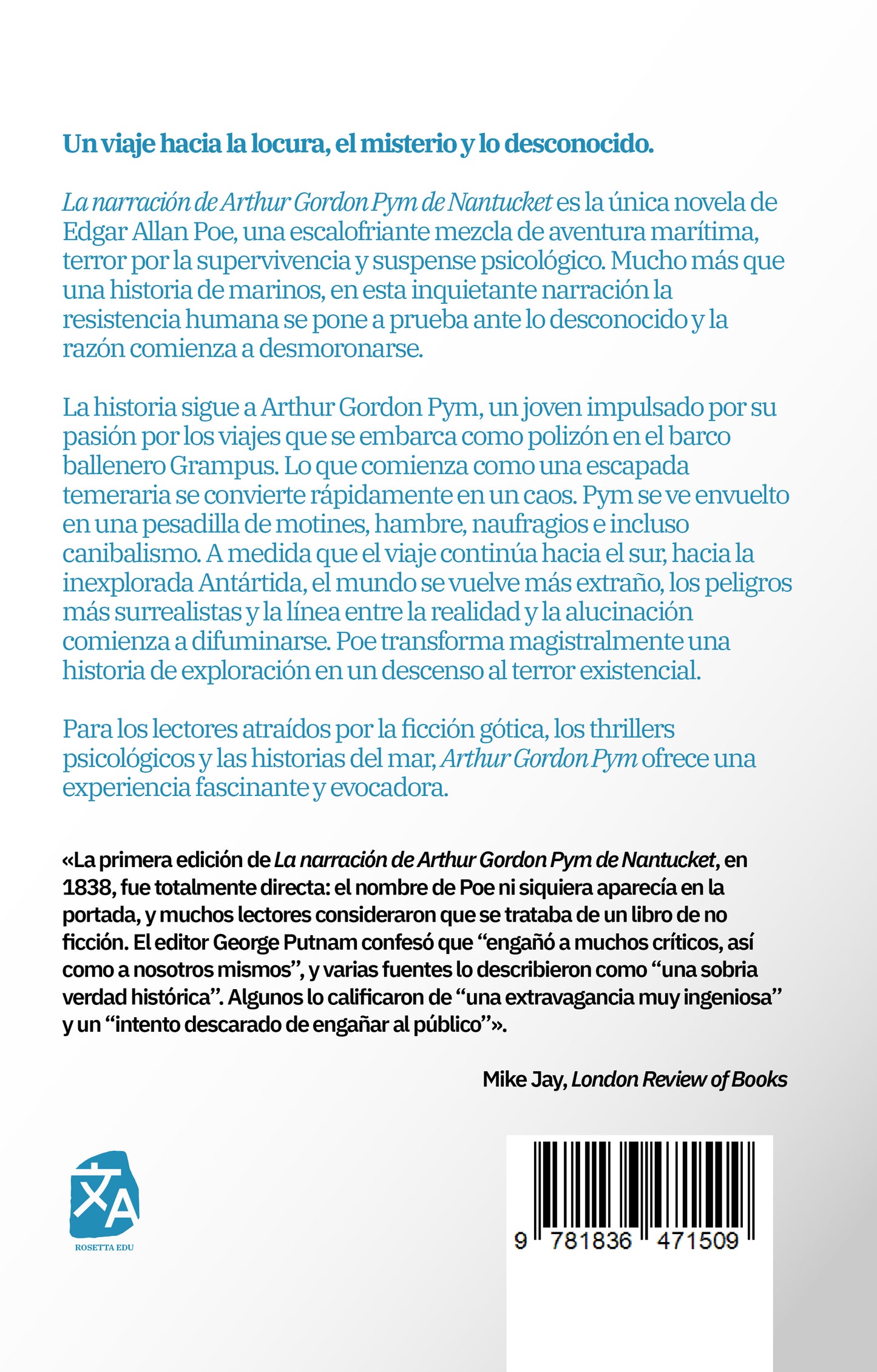 La narración de Arthur Gordon Pym | Libro en tapa dura